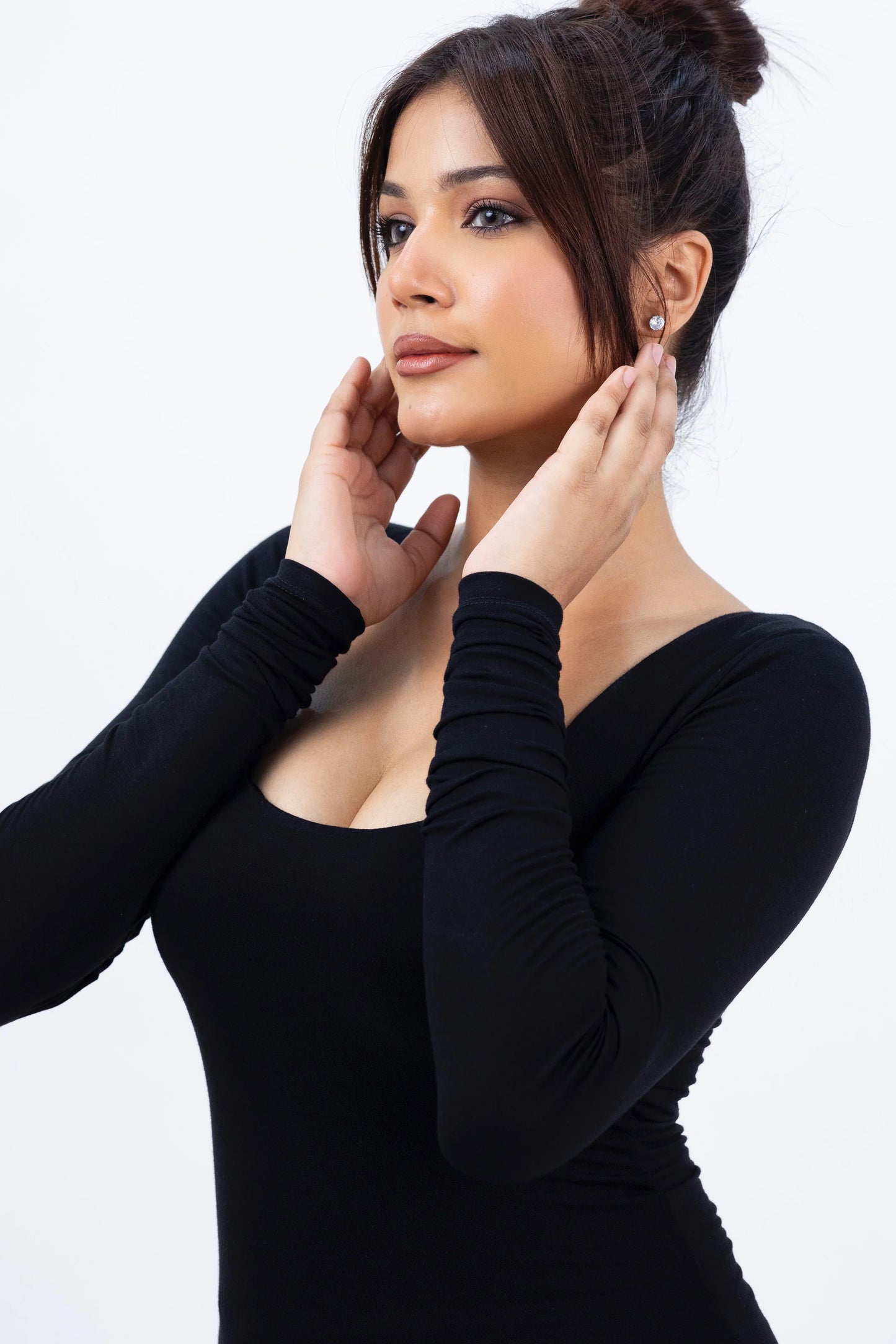 Build In Bra And Shapewear Black One Piece Full sleeves Long Dress(Black)
