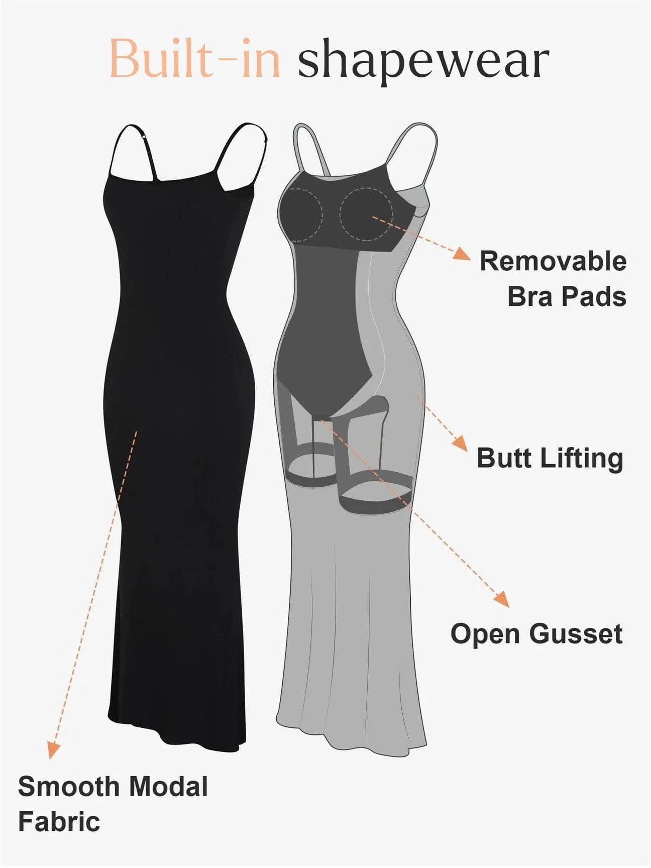 Shapewear Inbuilt Sculpting Pink Dress
