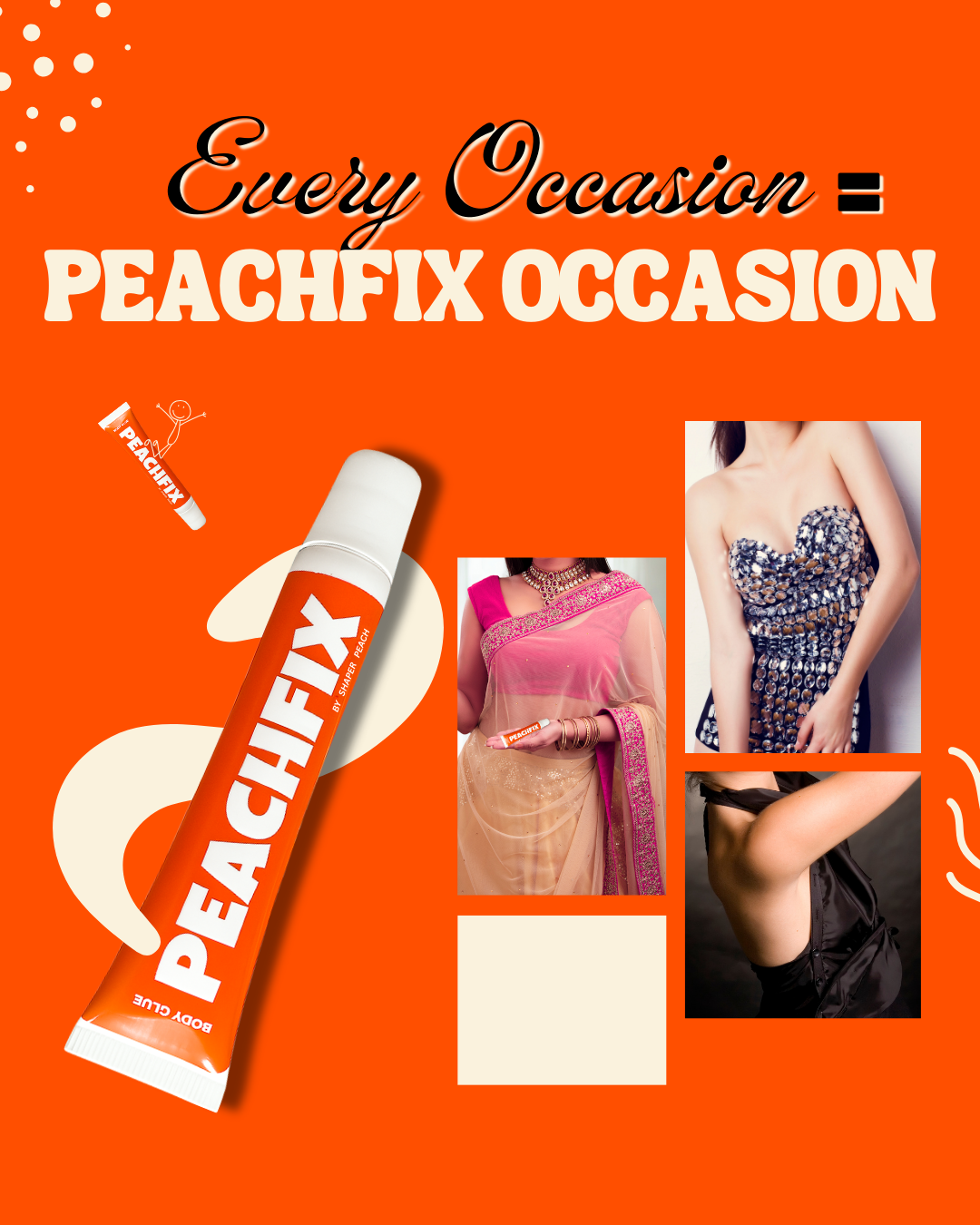 [New-Packing] PeachFix Body Glue – Sweat-Proof, No-Slip Hold (20ML)