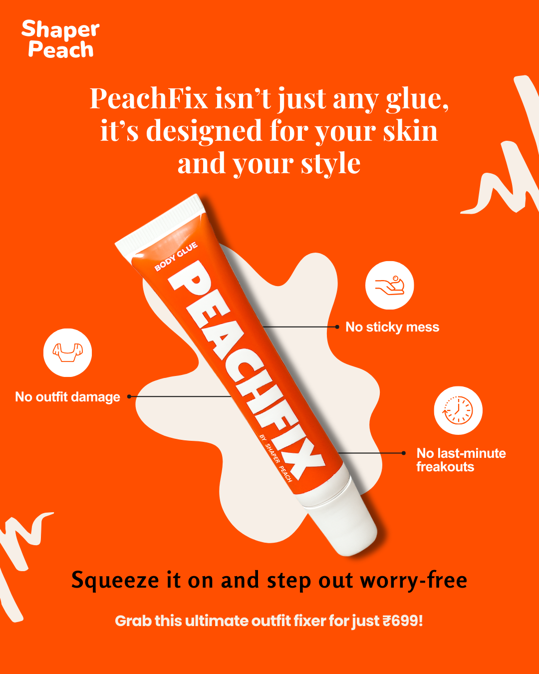 [New-Packing] PeachFix Body Glue – Sweat-Proof, No-Slip Hold (20ML)