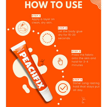 PeachFix Body Glue – Sweat-Proof, No-Slip Hold