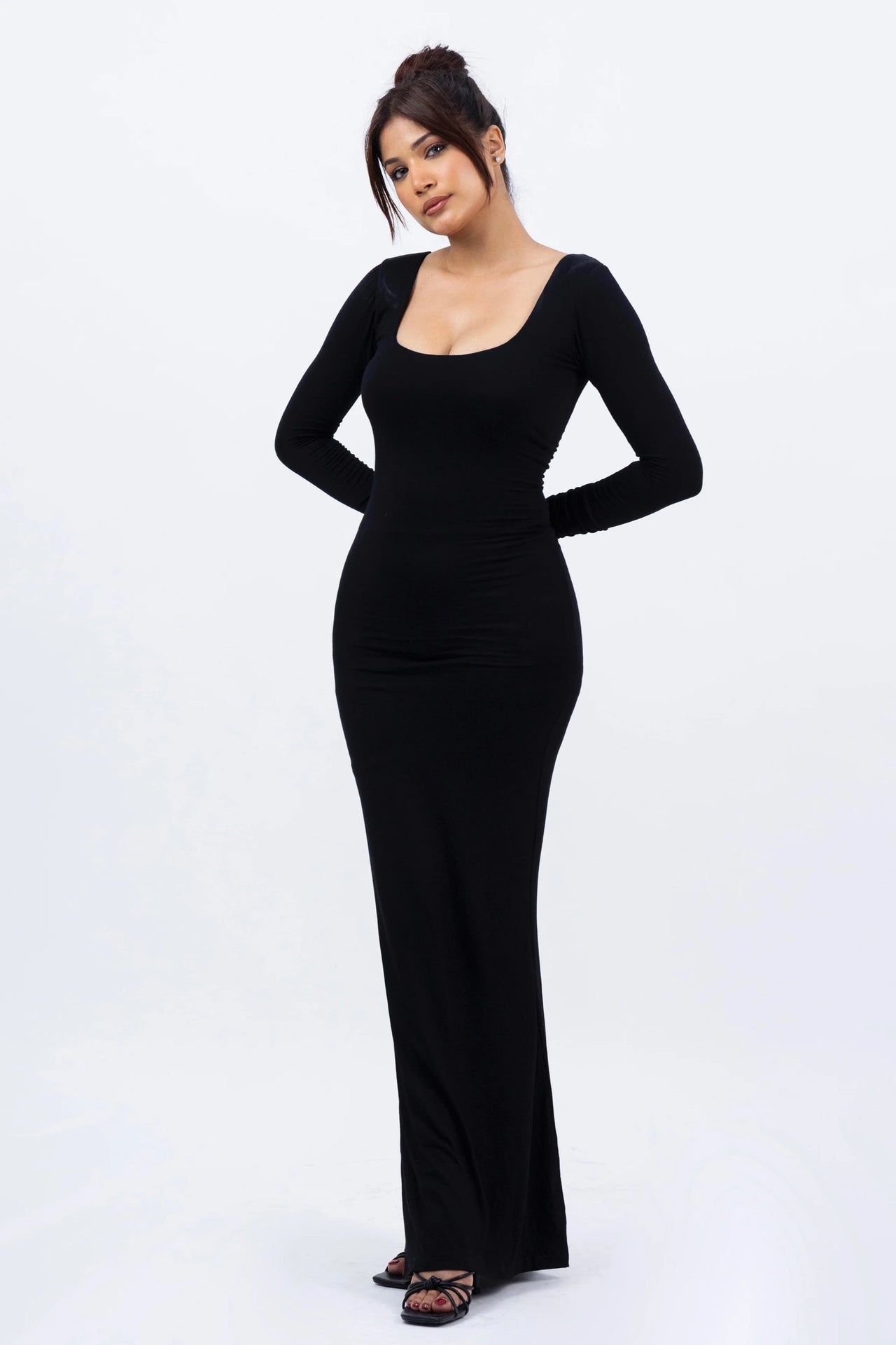 Black one piece long dress images online