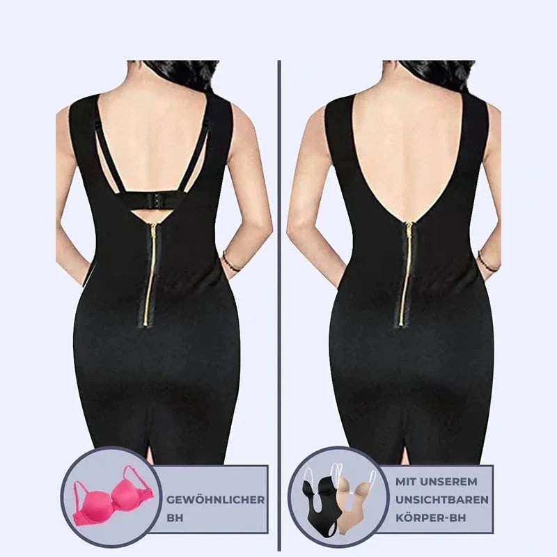 Backless Deep V Body Shaper Bra Bodysuit (Free Size XS to 3XL) – Shaper  peach